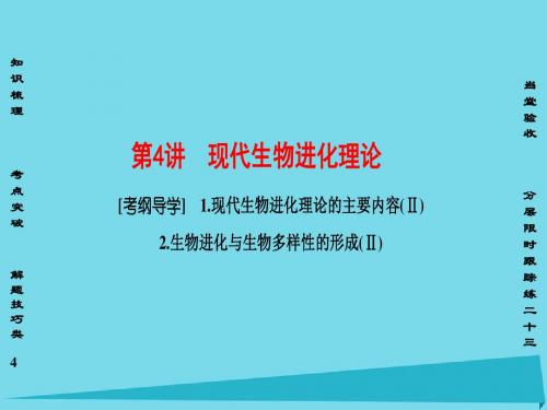 2017版高考生物一轮复习 第7单元 生物的变异、育种与进化 第4讲 现代生物进化理论课件