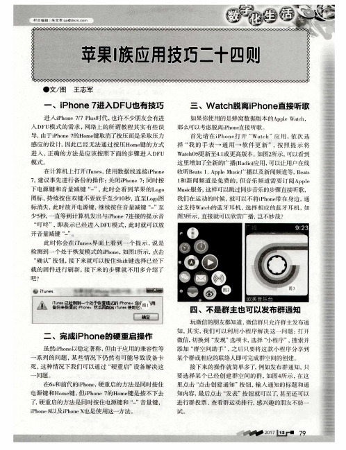 苹果Ⅰ族应用技巧二十四则