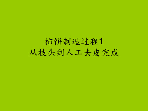 柿饼制造过程1从枝头到人工去皮完成