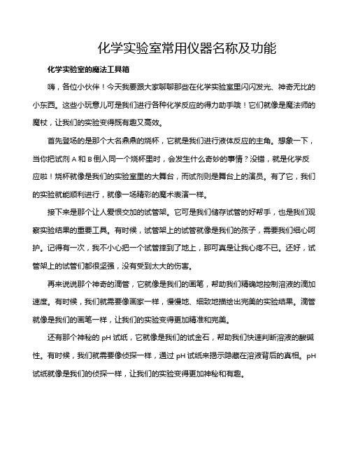 化学实验室常用仪器名称及功能
