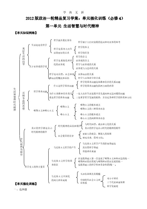 2012版政治一轮精品复习学案：第1单元 单元强化训练(必修4).pdf