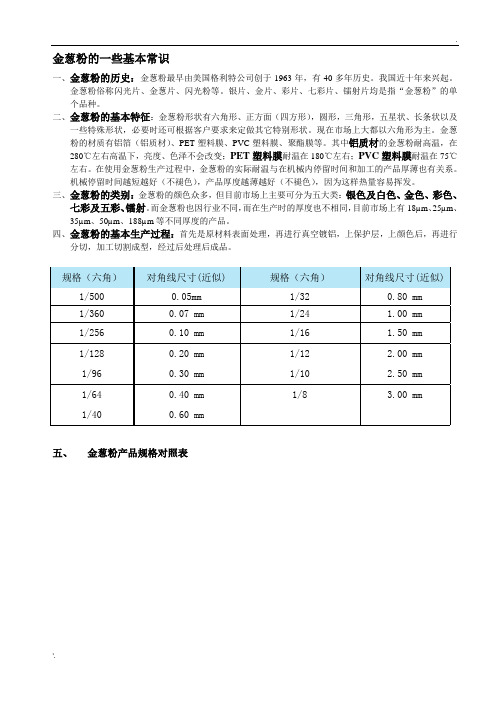 金葱粉的一些基本常识