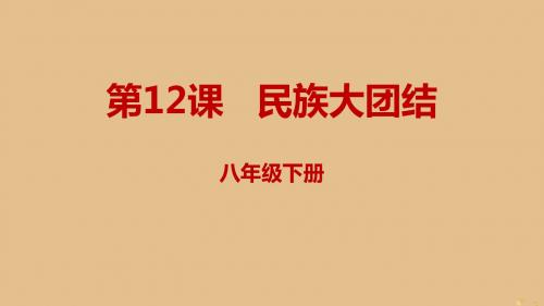 八年级历史下册第四单元民族团结与祖国统一4.12民族大团结同步课件新人教版