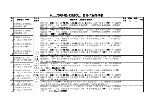 一期机组保护、联锁试运传动作业指导书(分项终)