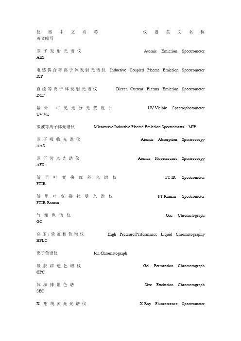 化学仪器名称&化学用语中英文互译及英文缩写