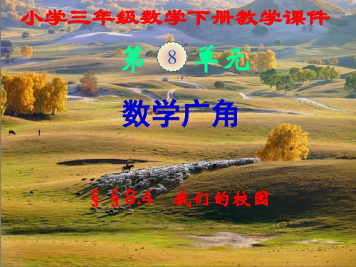 新人教版,小学三年级数学下册,第八单元第四节,《我们的校园》,新课教学课件