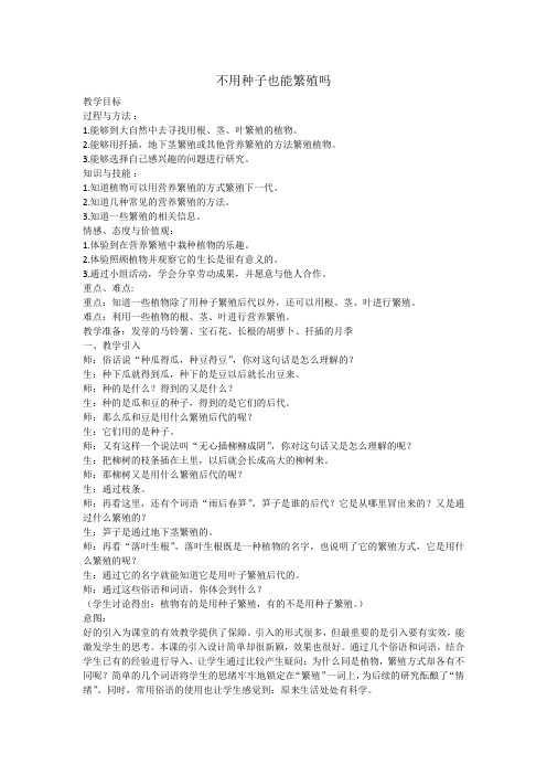 1.不用种子也能繁殖吗？