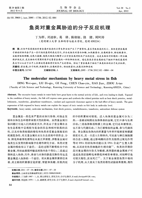 鱼类对重金属胁迫的分子反应机理