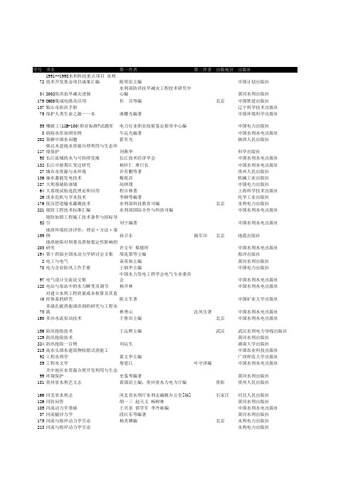 水利图书目录