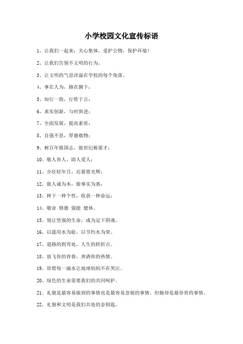 小学校园文化宣传标语
