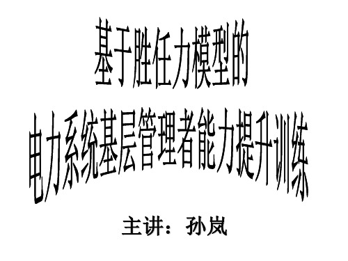 孙岚,基于胜任力模型的基层管理者培训
