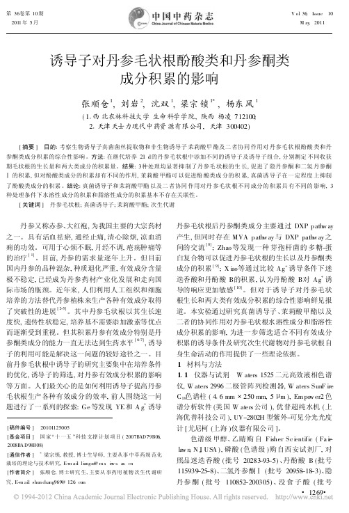诱导子对丹参毛状根酚酸类和丹参酮类成分积累的影响_张顺仓
