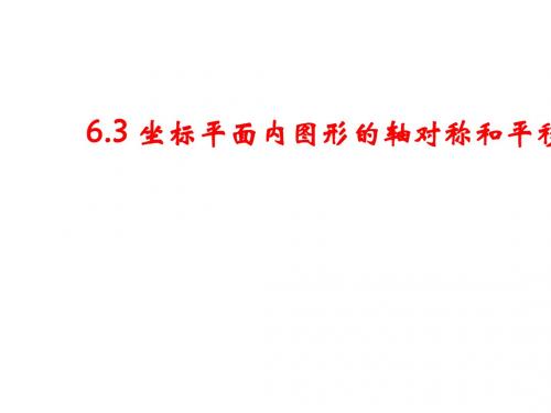 6.3坐标平面内图形的轴对称和平移 课件(浙教版八年级上)