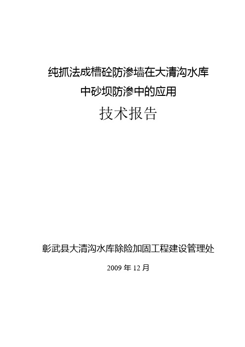 混凝土防渗墙技术报告