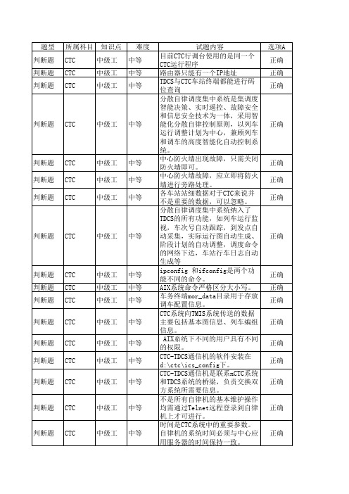 CTC模块判断题
