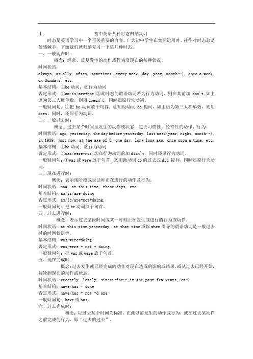 初中英语时态_句型_短语复习大纲(1)