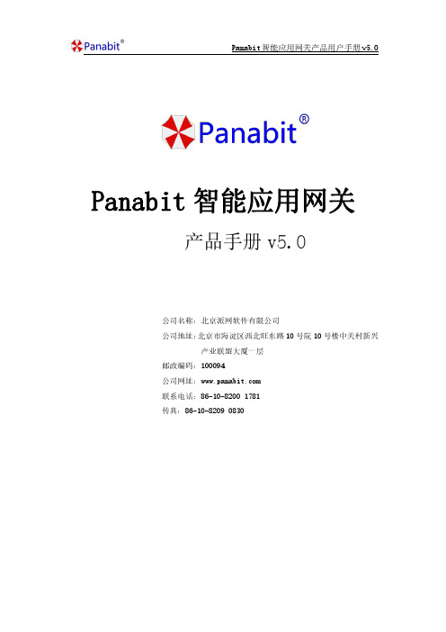 Panabit智能应用网关产品用户手册v5.0说明书