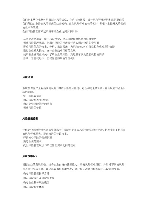 全面风险管理体系建设方案