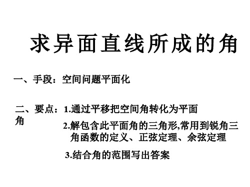 异面直线所成的角(整理2019年11月)