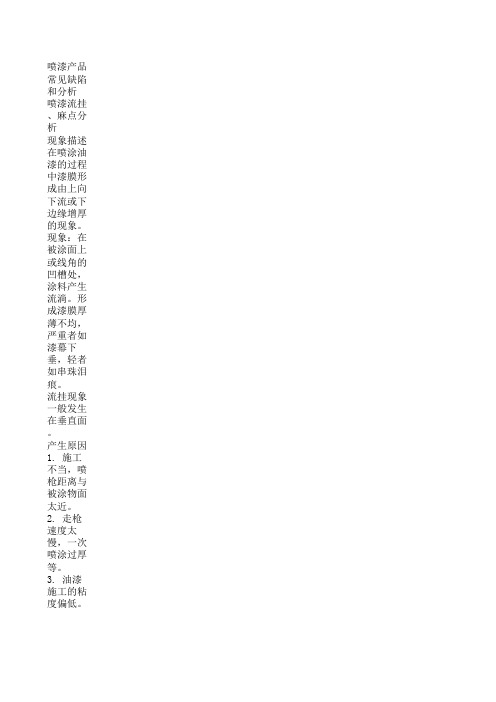 喷漆流挂和麻点分析