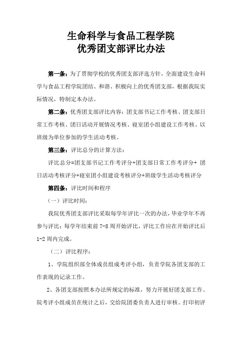 团支部考核标准