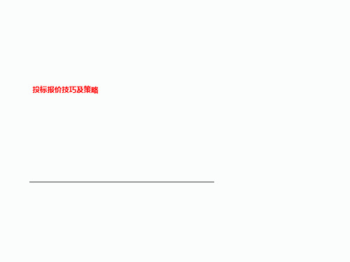 投标报价技巧及策略