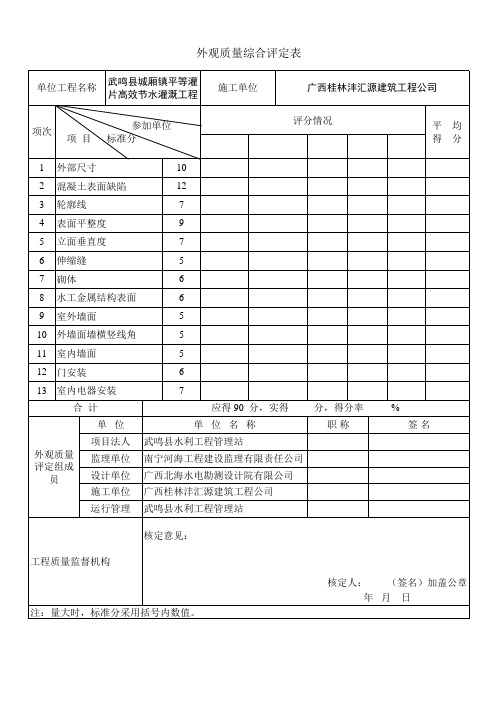 水利工程外观质量评定实例