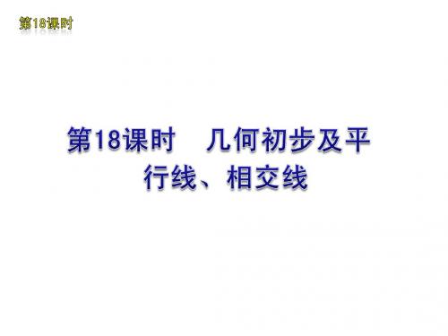 2012年中考数学复习方案(苏科版)第18课时 几何初步及平行线、相交线