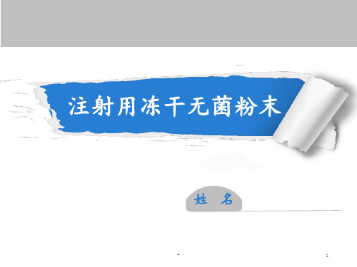 注射用无菌冻干粉末PPT课件