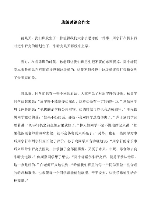 班级讨论会作文