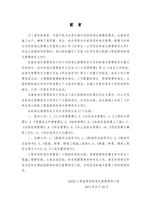 施工工序作业卡片