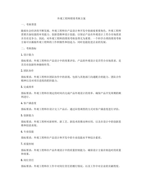 外观工程师绩效考核方案