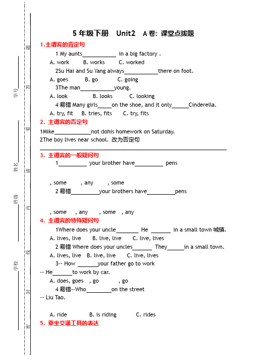 小学新译林BUnit考点精练