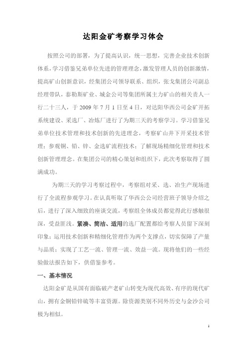 达阳金矿考察报告