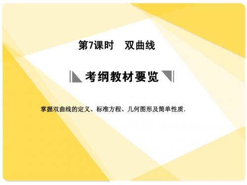 苏教版高三数学复习课件8.7 双曲线 (1)