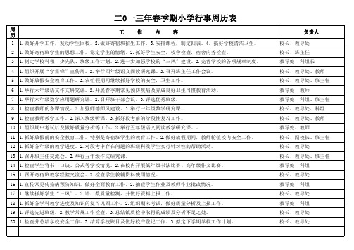 周历表