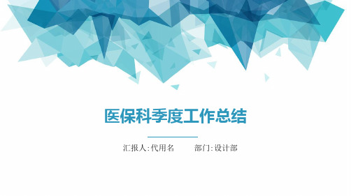 医保科季度工作总结PPT