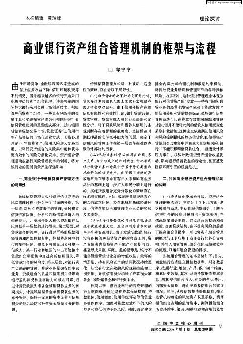 商业银行资产组合管理机制的框架与流程