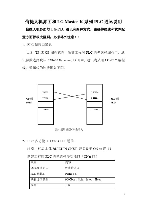 LG的PLC通讯说明