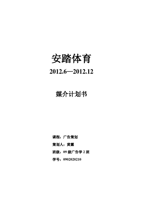 安踏2012.6—2012.12媒介策划书