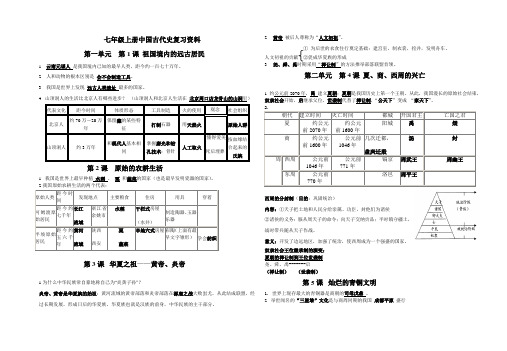 七年级上册历史复习资料