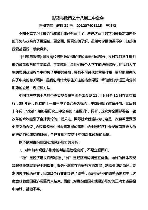 形势与政策论文