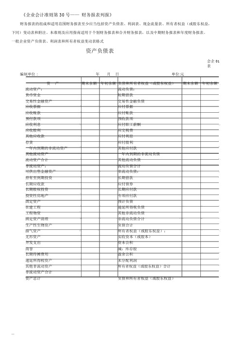 新会计准则全套报表模板