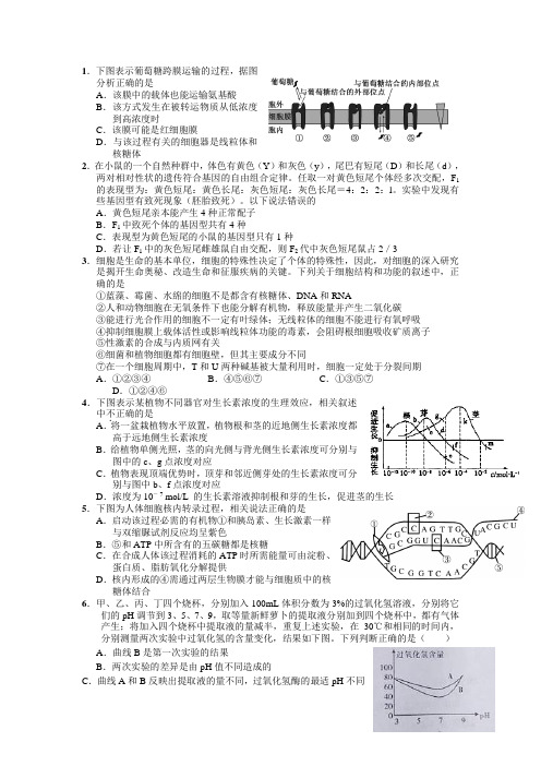 高考生物选择题精选