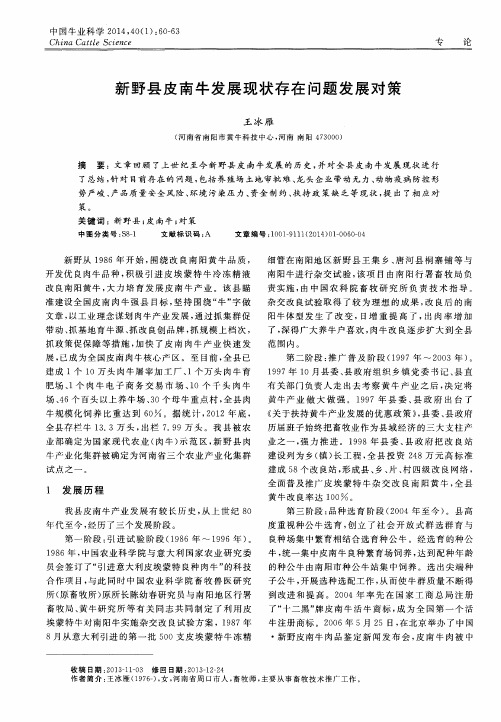 新野县皮南牛发展现状存在问题发展对策
