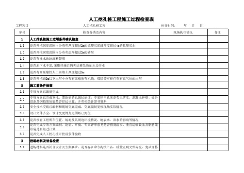 07人工挖孔桩工程施工过程检查表