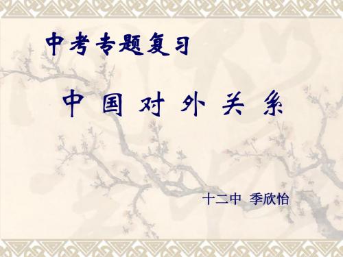中考历史专题复习：对外关系PPT课件 人教版
