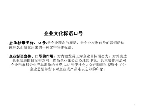 《企业标语宣传口号》演示PPT