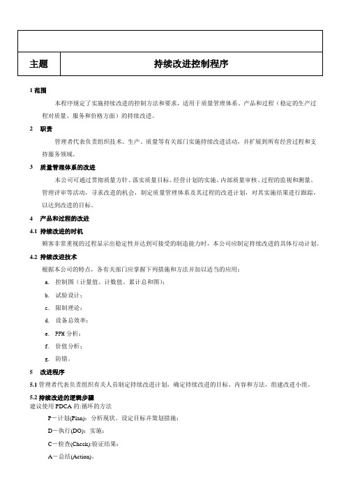 持续改进控制程序