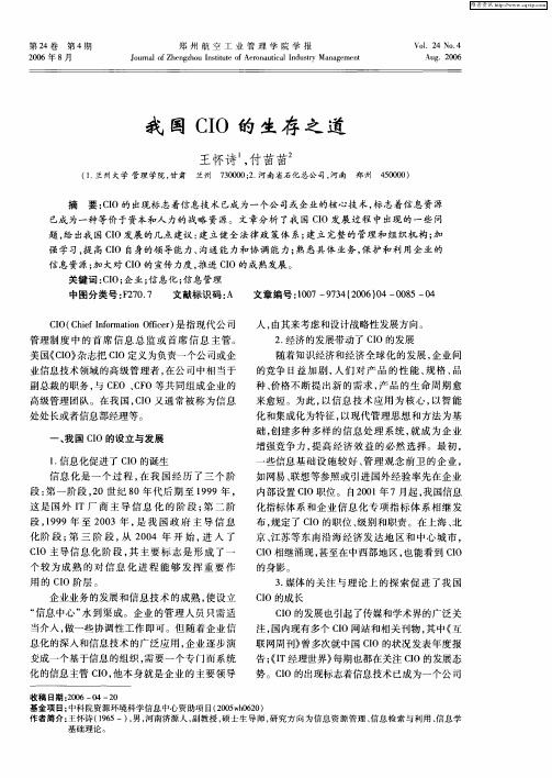 我国CIO的生存之道